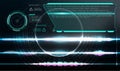 Virtual reality. Futuristic VR head-up display design.HUD, GUI,UI.  Callouts titles. Callout bar labels, information call box bars Royalty Free Stock Photo